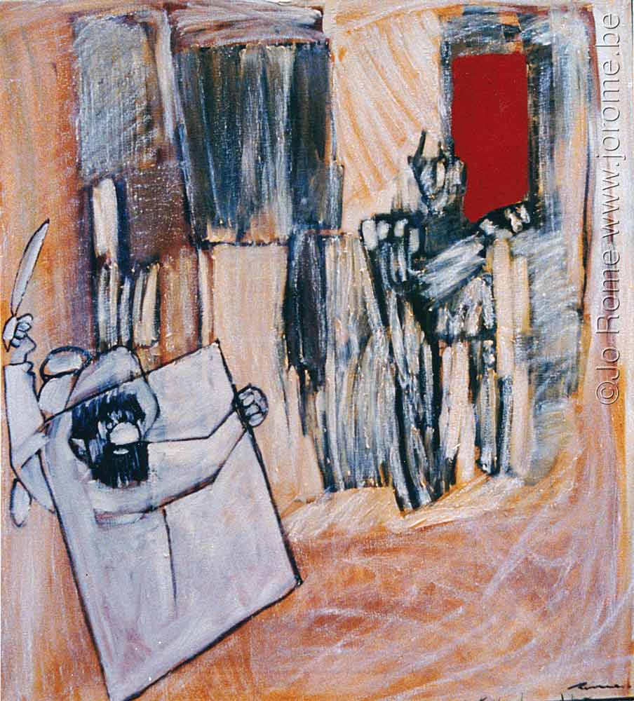 L'autodidacte, huile sur toile, 120 x 110 cm, Belgique, 1992