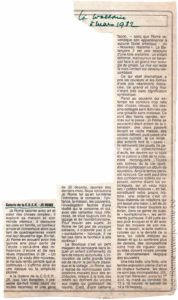Galerie de la banque CGER, article de presse du journal La Wallonie, 1982