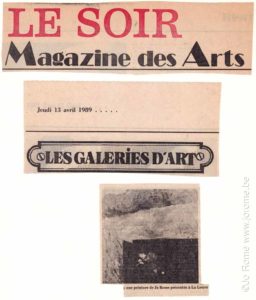 Magazine des arts, journal Le Soir, 1989